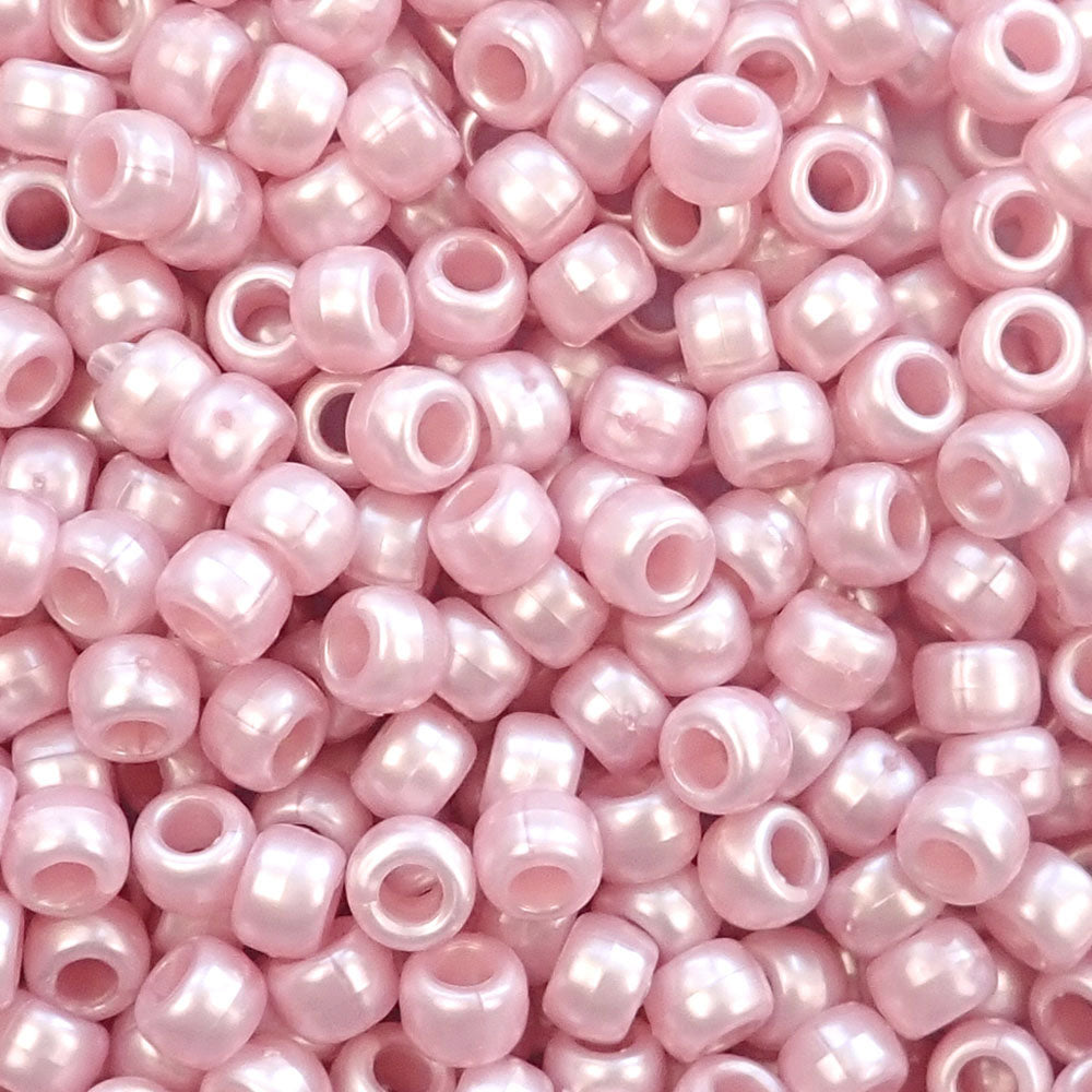 Hot Pink Crow Beads Pony Beads Made in USA 6x9mm