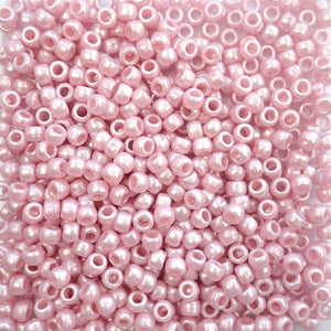 Medium Rose Pink Pearl Plastic Pony Beads 6 x 9mm