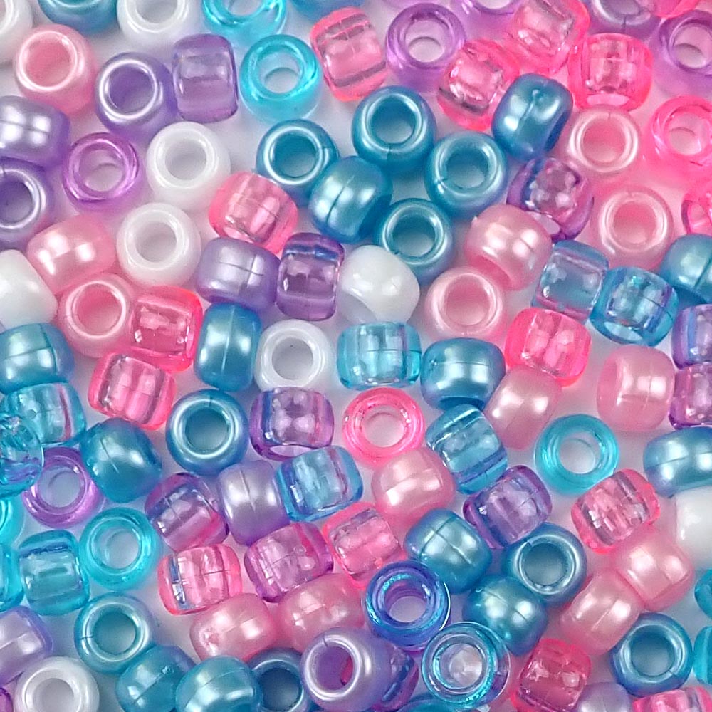 Mermaid Mix Plastic Craft Pony Beads 6 x 9mm Bulk Assortment, USA Made -  Pony Bead Store