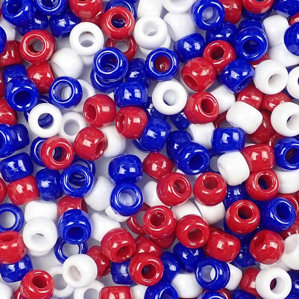 Glass Beads Bulk for Bracelet Making USA Patriotic America 