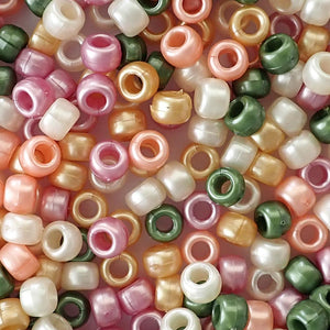 Pearl Elegance Multi Color Mix Plastic Pony Beads 6 x 9mm