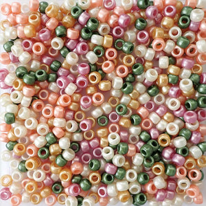 Pearl Elegance Multi Color Mix Plastic Pony Beads 6 x 9mm