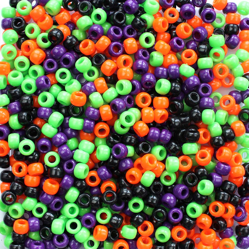 Fun Rainbow Transparent Mix Plastic Pony Beads 6 x 9mm, 150 beads