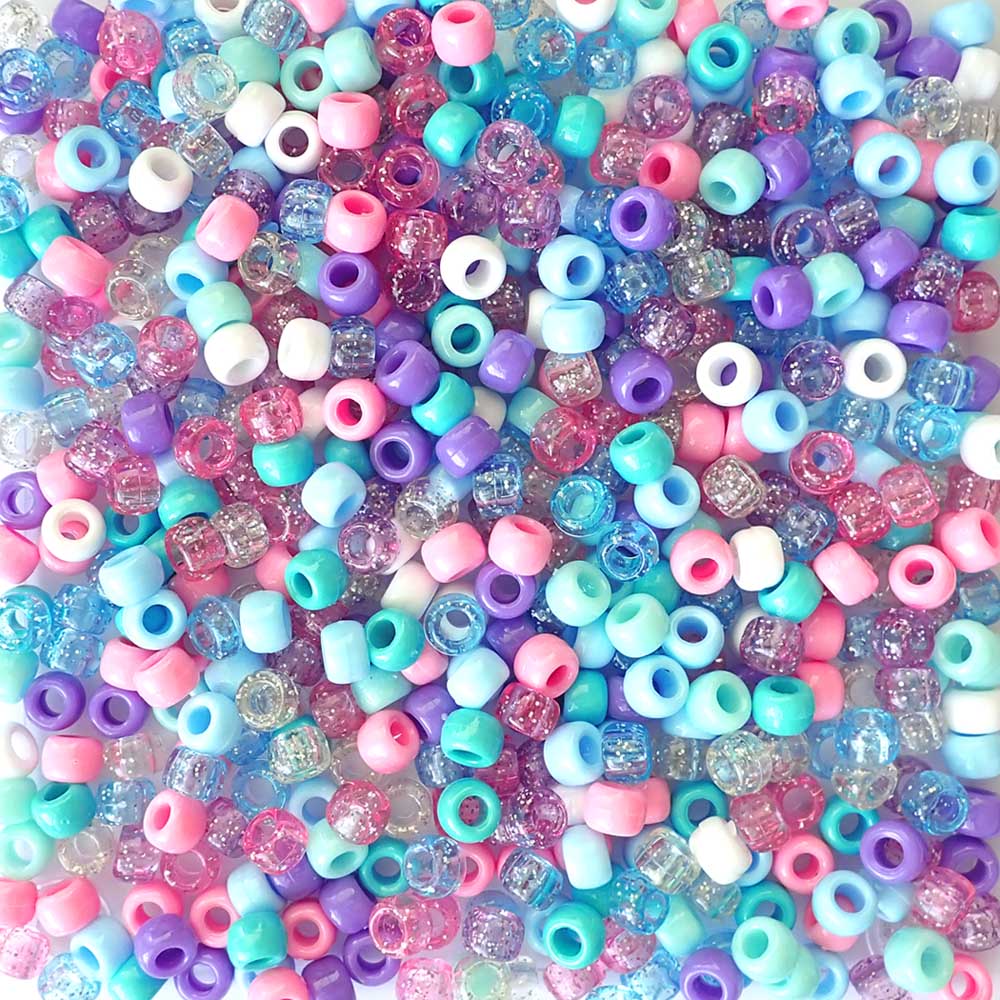 Glitter Sparkle Mix Crow Beads Pony Beads
