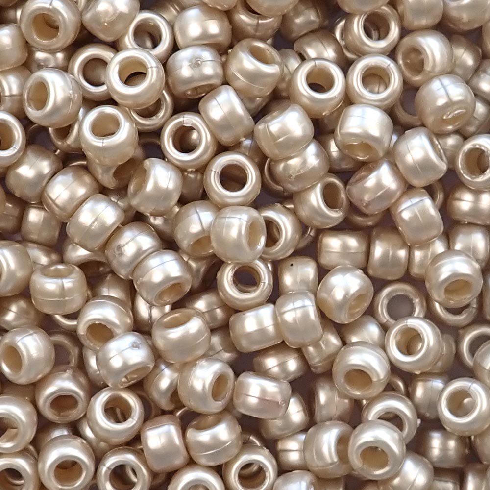 Gold Glitter Plastic Craft Pony Beads 6x9mm Bulk, Made in the USA - Pony  Beads Plus