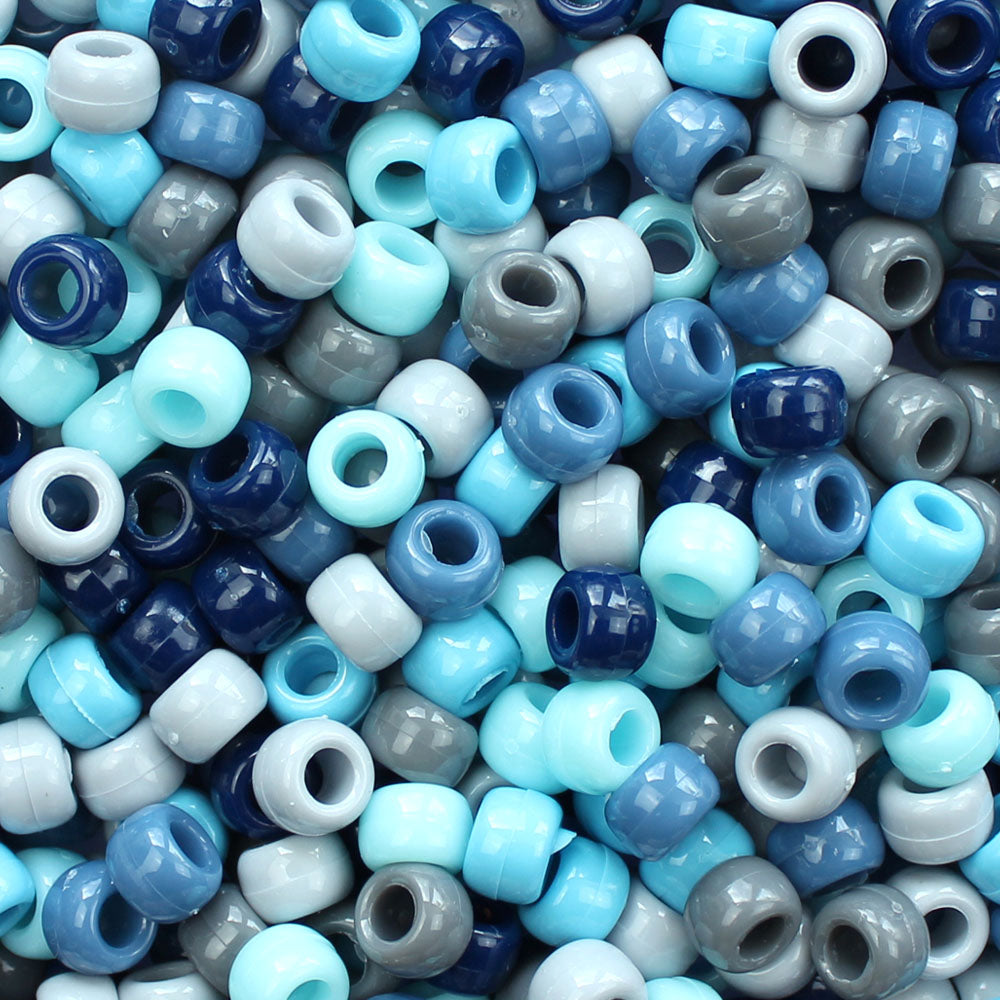 Acrylic Light Blue Pony Beads Large Hole Barrel Beads - Temu
