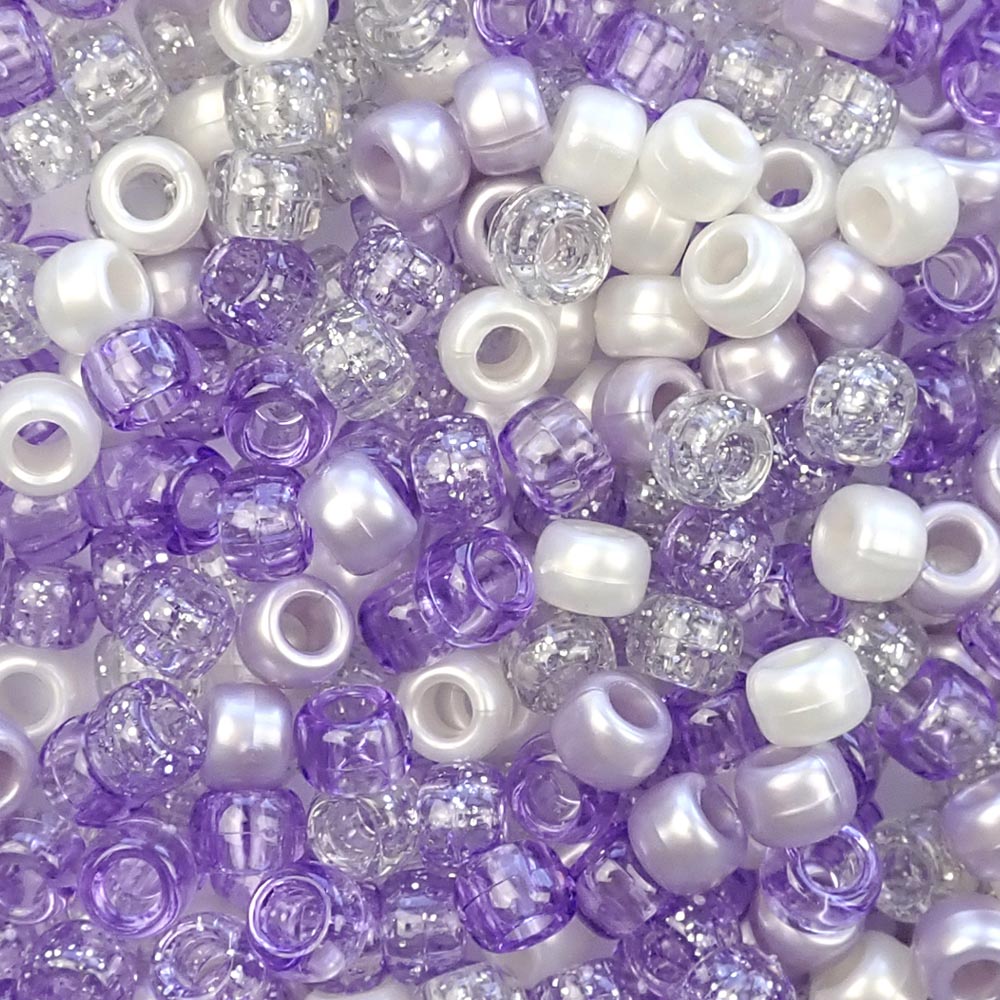 Purple Mix Pony Beads for bracelets, jewelry, arts crafts, made in USA -  Pony Beads Plus