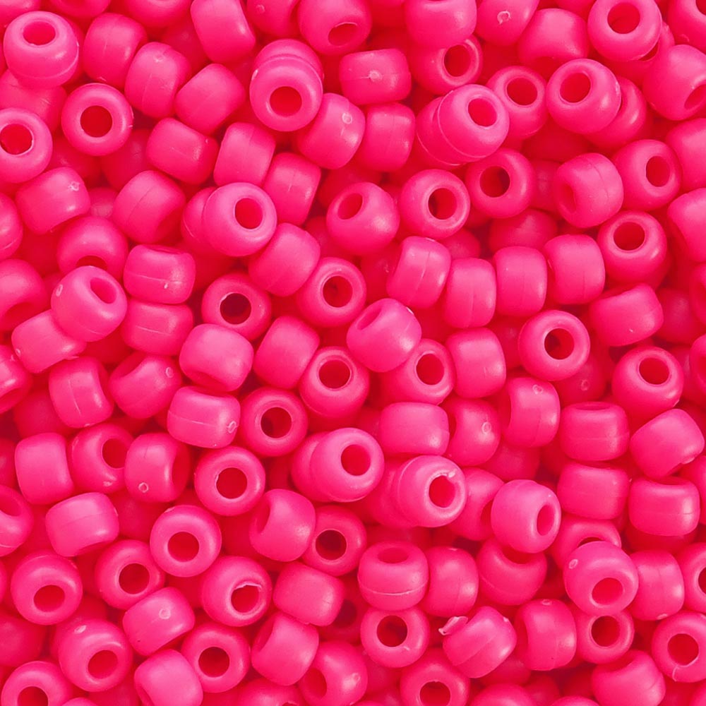 Matte Pink Pony Beads