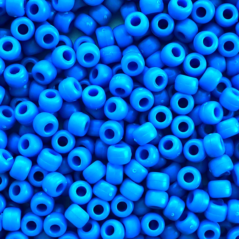 Matte True Blue Pony Beads for bracelets, arts crafts, made in USA