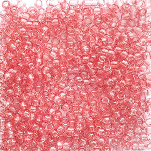 Medium Coral Transparent Plastic Craft Pony Beads, Size 6 x 9mm