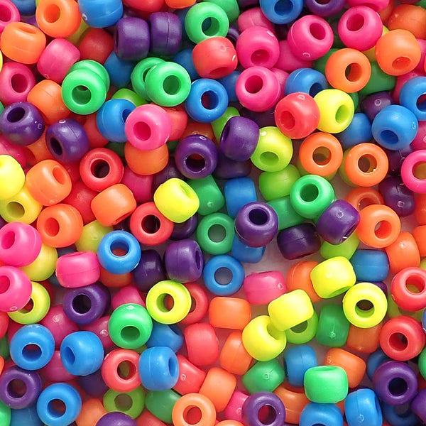 Sweet Confetti Mix Plastic Pony Beads 6 x 9mm, 500 beads