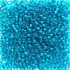Teal Blue Transparent Plastic Craft Pony Beads, Size 6 x 9mm