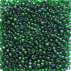 Deep Emerald Trasparent Plastic Craft Pony Beads, Size 6 x 9mm